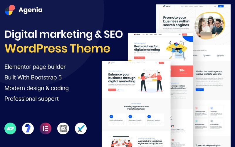 Agenia SEO and Digital Marketing Agency WordPress Theme 1.0.0 GPL Theme