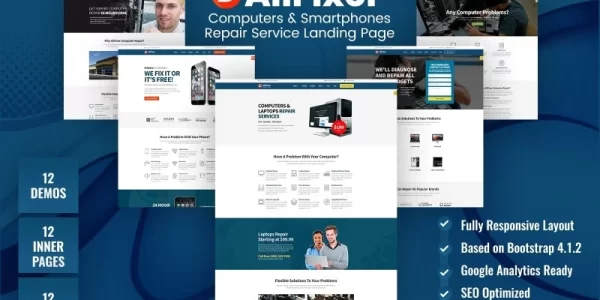 AllFixer Computers Smartphones Repair Service WordPress Theme 1.0.0 GPL Theme