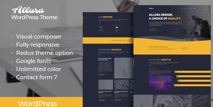 Allura Portfolio WordPress Theme 1.0 GPL Theme
