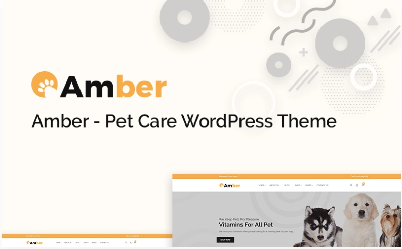 Amber – Pet Care WooCommerce Theme 1.0.0 GPL Theme