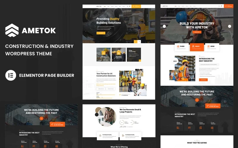 Ametok Construction Industry WordPress Elementor Theme WordPress Theme 1.0 GPL Theme