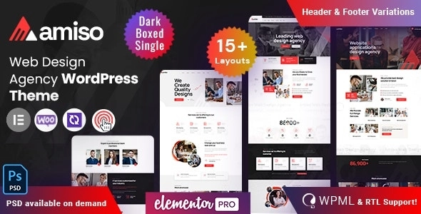 Amiso Web Design Agency 1.5 GPL Theme