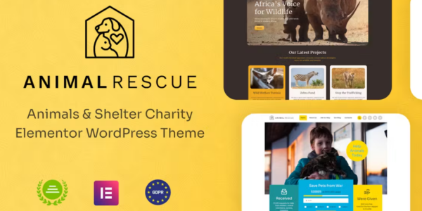 Animal Rescue Shelter Charity WordPress Theme 1.0.7 GPL Theme