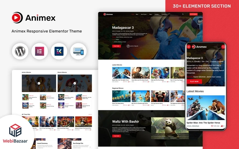 Animex Special Effects Design Services Elementor WordPress theme WordPress Theme 1.0 GPL Theme