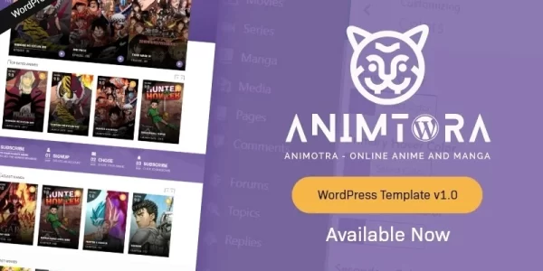 Animtora Online Anime and Manga WordPress Theme 1.0.0 GPL Theme