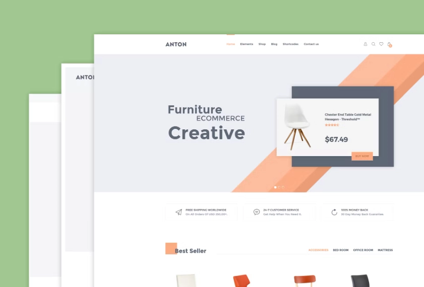 Anton Furniture WooCommerce WordPress Theme 3.7 GPL Theme