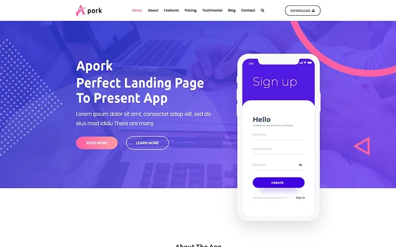 Apork Product Landing WordPress Theme 1.0.1 GPL Theme