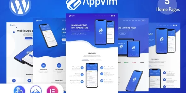 AppVim App Landing Page WordPress Theme 1.1.0 GPL Theme