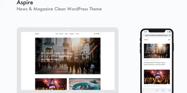 Aspire News Magazine Clean WordPress Theme 1.2.8 GPL Theme