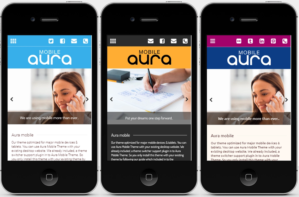Aura Premium Mobile Theme 1.6.3 GPL Theme