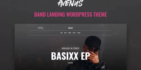 Avenus Music One Page Modern WordPress Elementor Theme WordPress Theme 1.0.0 GPL Theme