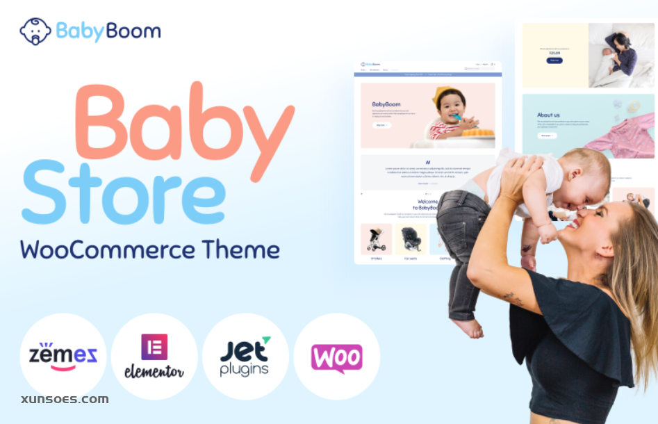 BabyBoom Cute And Modern Baby WooCommerce Theme 1.0.0 GPL Theme