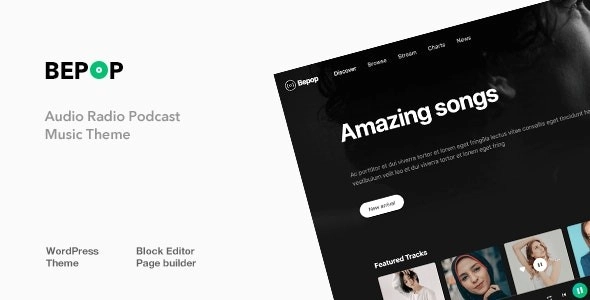 Bepop Non-stop Music WordPress Theme 9.1 GPL Theme