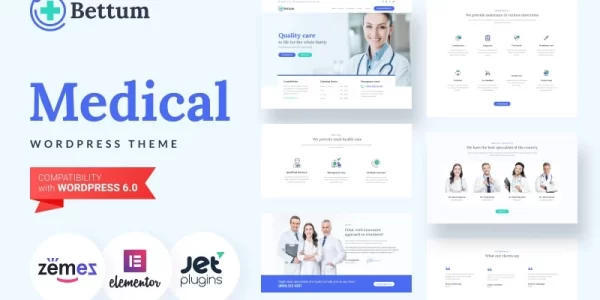 Bettum Clean Medical WordPress Elementor Theme WordPress Theme 1.0.0 GPL Theme