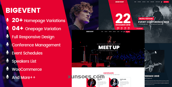 BigEvent- Conference Event WordPress Theme 2.4.8 GPL Theme