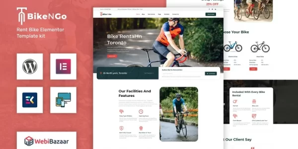Bikengo Bike Rental and Shop WordPress Theme 1.0 GPL Theme