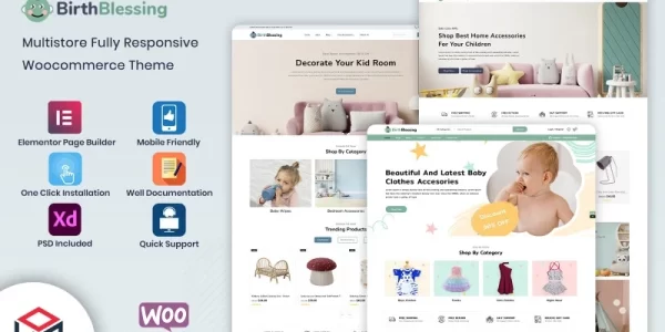 BirthBlessing – Kids Clothing Toys WooCommerce 1.0 GPL Theme
