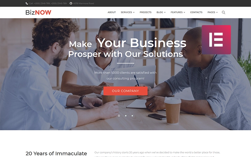 Biznow Business Consulting WordPress Elementor Theme WordPress Theme 1.0.0 GPL Theme