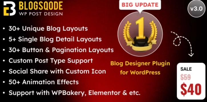 Blogsqode Blog Layout Plugin and News Post Design for WordPress 3.0.0 GPL Plugins