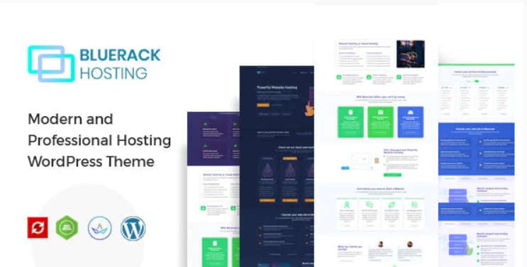 Bluerack Modern Hosting WordPress Theme 2.3 GPL Theme