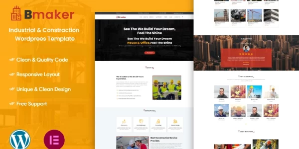 Bmaker Construction WordPress Theme 1.0.0 GPL Theme