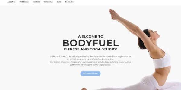 BodyFuel Fitness Yoga WordPress Theme 1.0.0 GPL Theme
