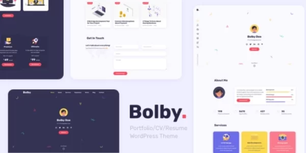 Bolby Portfolio/CV/Resume WordPress Theme 1.0.6 GPL Theme