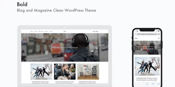 Bold Blog and Magazine Clean WordPress Theme 1.0.4 GPL Theme