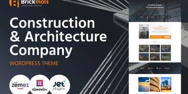 Brickmols Responsive Construction Architecture Company WordPress Theme 1.0.4 GPL Theme
