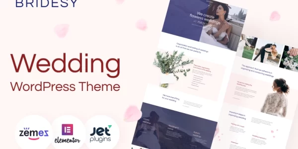Bridesy Tender And Neat Wedding WordPress Theme 1.0.0 GPL Theme