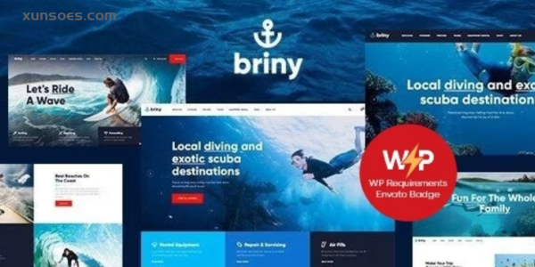 Briny | Scuba Diving Water Sports WordPress Theme + RTL 1.5.4 GPL Theme