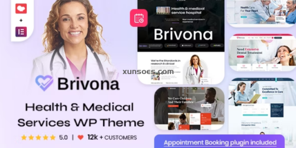 Brivona Clinical Websites WordPress Theme with Appointments Booking 5.5 GPL Theme