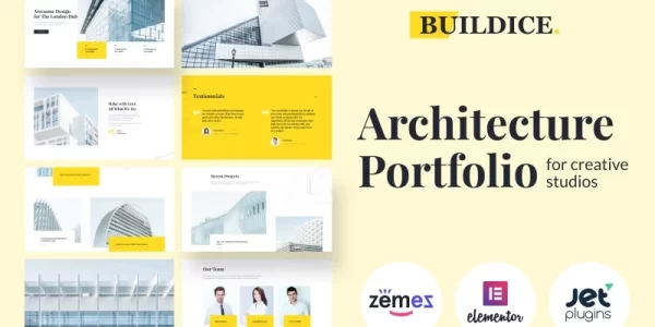 Buildice Architecture portfolio for creative studios WordPress Theme 1.0.0 GPL Theme