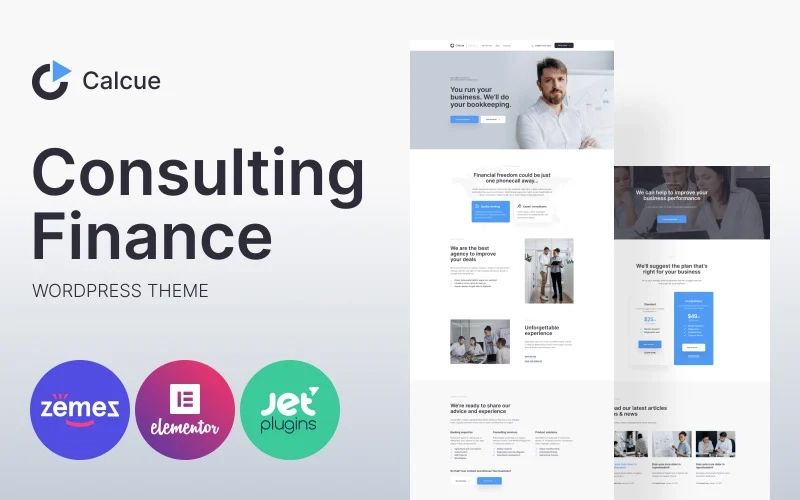 Calcue Consulting Finance WordPress Theme 1.0.1 GPL Theme