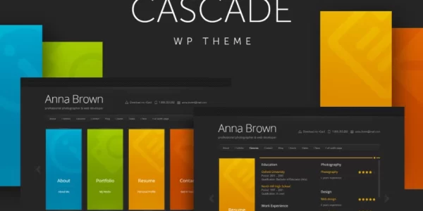 Cascade Personal vCard WordPress Theme 8.2 GPL Theme