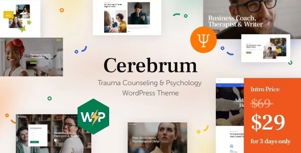 Cerebrum Trauma Counseling Psychology WordPress Theme 1.1 GPL Theme