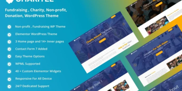 Charitee – Non-Profit Fundraising Donation WordPress theme. 1.0.0 GPL Theme