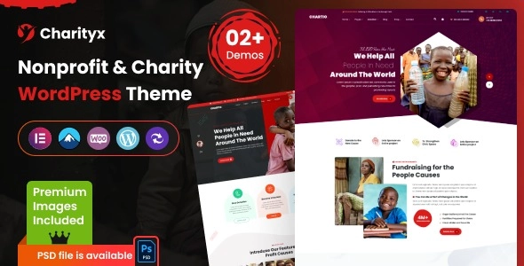 Charityx Charity Nonprofit WordPress Theme 1.0.1 GPL Theme