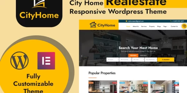 CityHome Real Estate WordPress Theme WordPress Theme 1.0.0 GPL Theme