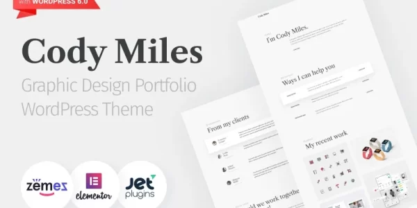 Codi Miles Graphic Design Portfolio Websites to Grow Your Business WordPress Theme 1.0.0 GPL Theme