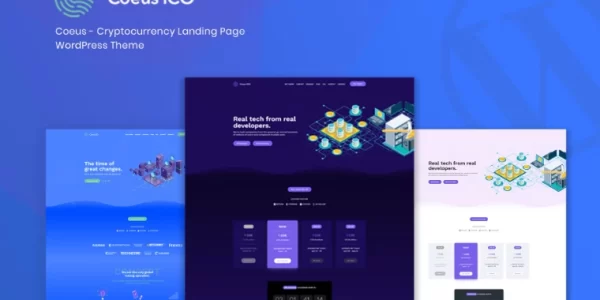 Coeus Cryptocurrency Landing Page WordPress Them 1.1.5 GPL Theme