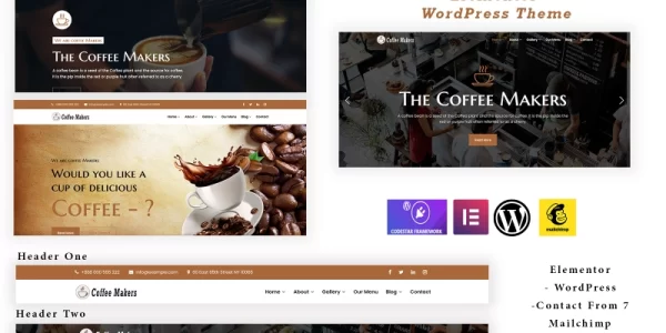Coffee Makers The Elementor Coffee WordPress Theme 1.0.0 GPL Theme