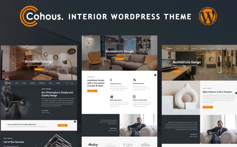 Cohous Interior WordPress Theme 1.0 GPL Theme