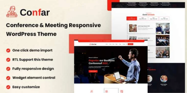 Confar – Conference WordPress Theme 1.0.1 GPL Theme