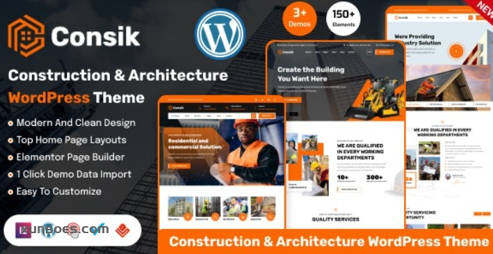 Consik Construction Architecture WordPress Theme 1.0.0 GPL Theme