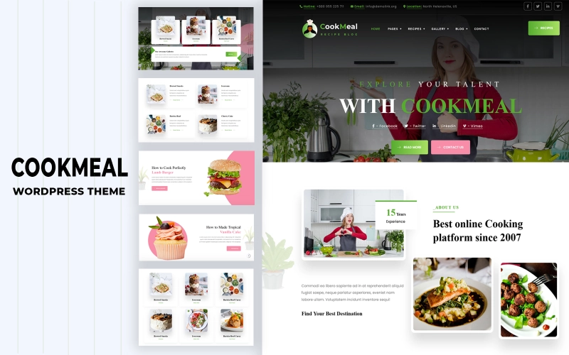 Cookmeal Cooking and Recipe WordPress Theme 1.0.0 GPL Theme