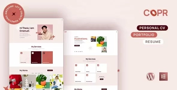 Copr One Page Personal Portfolio, CV and Resume WordPress Theme 1.0.0 GPL Theme