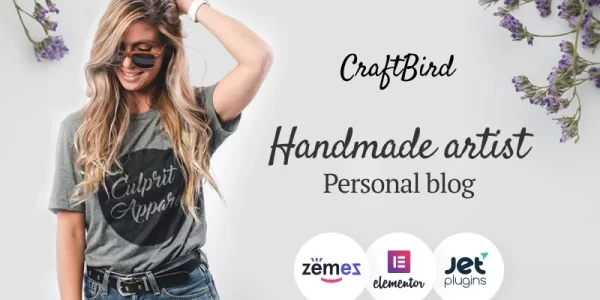 CraftBird Handmade Artist Personal Blog WordPress theme WordPress Theme 1.0.1 GPL Theme