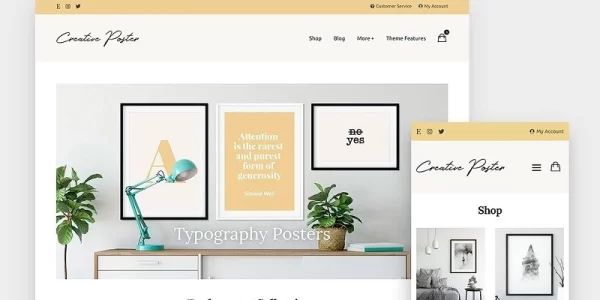 Creative Poster Minimal Theme 1.0.1 GPL Theme