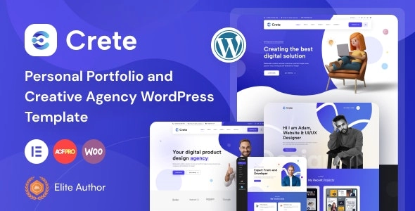 Crete Personal Portfolio and Creative Agency WordPress Theme 1.1 GPL Theme